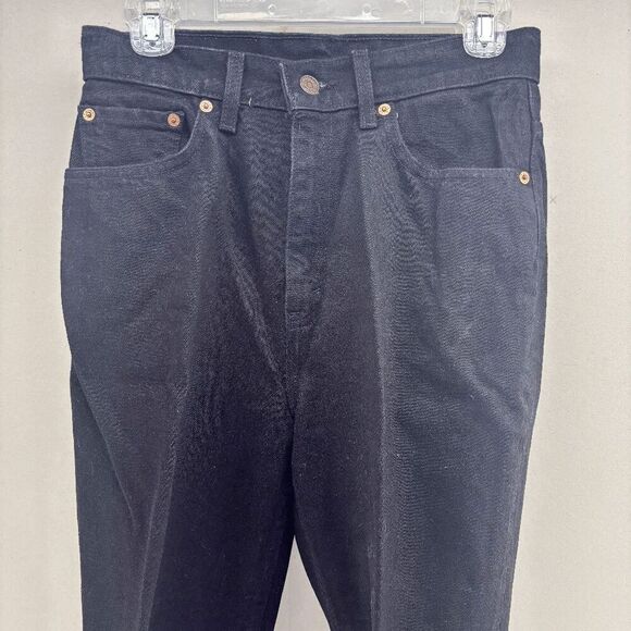 Vintage Levis 521 Black 90s Y2K Tapered Leg Fit HIgh Rise Size 10 Made USA Mom - Picture 2 of 8